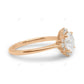 Rose Gold Flower Setting Lab Grown Diamond Ring