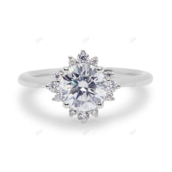 Rose Gold Flower Setting Lab Grown Diamond Ring