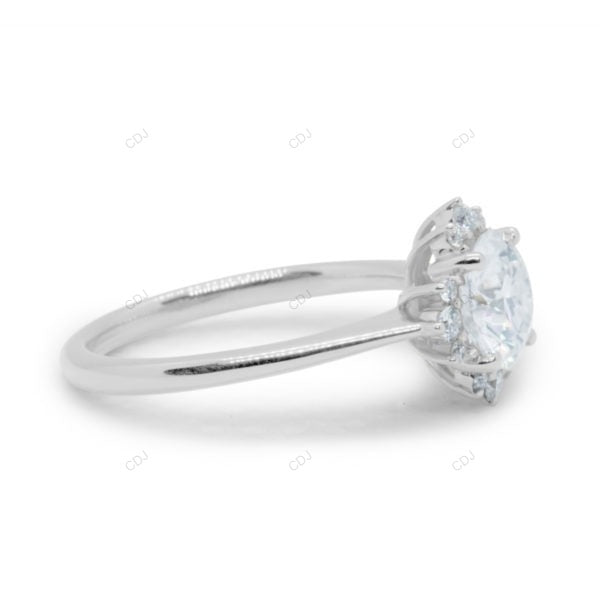 Rose Gold Flower Setting Lab Grown Diamond Ring
