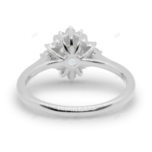 Rose Gold Flower Setting Lab Grown Diamond Ring