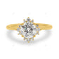 Rose Gold Flower Setting Lab Grown Diamond Ring