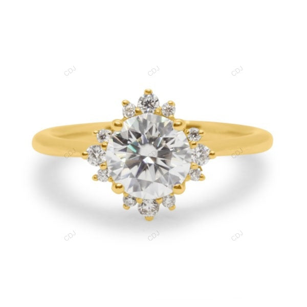 Rose Gold Flower Setting Lab Grown Diamond Ring