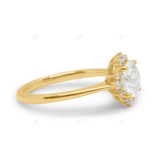 Rose Gold Flower Setting Lab Grown Diamond Ring