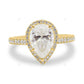 Pear Cut Lab Grown Diamond Classic Style Gold Ring