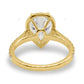 Pear Cut Lab Grown Diamond Classic Style Gold Ring