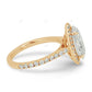 Marquise Cut Half Eternity Lab Grown Diamond Gold Ring