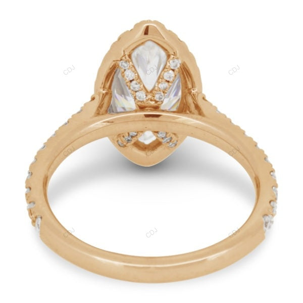Marquise Cut Half Eternity Lab Grown Diamond Gold Ring