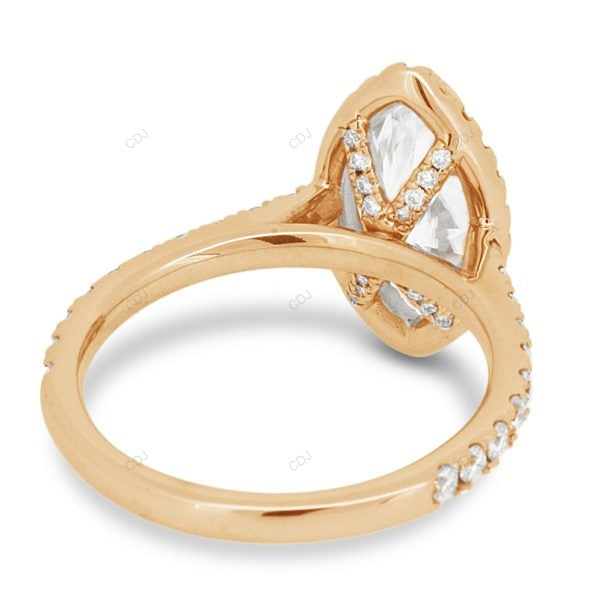 Marquise Cut Half Eternity Lab Grown Diamond Gold Ring