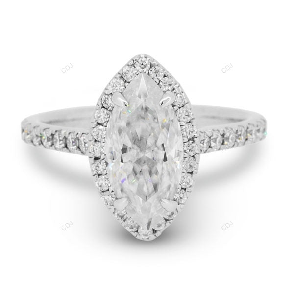 Marquise Cut Half Eternity Lab Grown Diamond Gold Ring