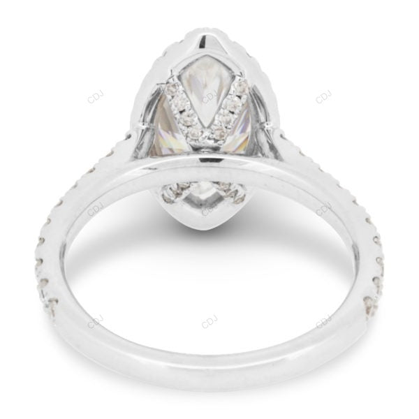 Marquise Cut Half Eternity Lab Grown Diamond Gold Ring