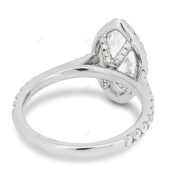 Marquise Cut Half Eternity Lab Grown Diamond Gold Ring