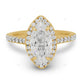 Marquise Cut Half Eternity Lab Grown Diamond Gold Ring