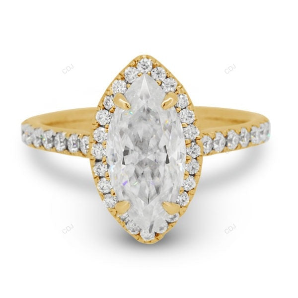 Marquise Cut Half Eternity Lab Grown Diamond Gold Ring