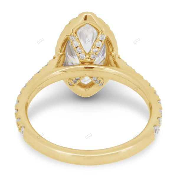 Marquise Cut Half Eternity Lab Grown Diamond Gold Ring