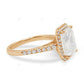 Emerald Cut Half Eternity Set Lab Grown Diamond Gold Ring
