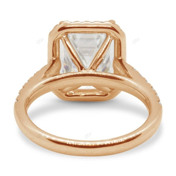 Emerald Cut Half Eternity Set Lab Grown Diamond Gold Ring