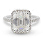 Emerald Cut Half Eternity Set Lab Grown Diamond Gold Ring