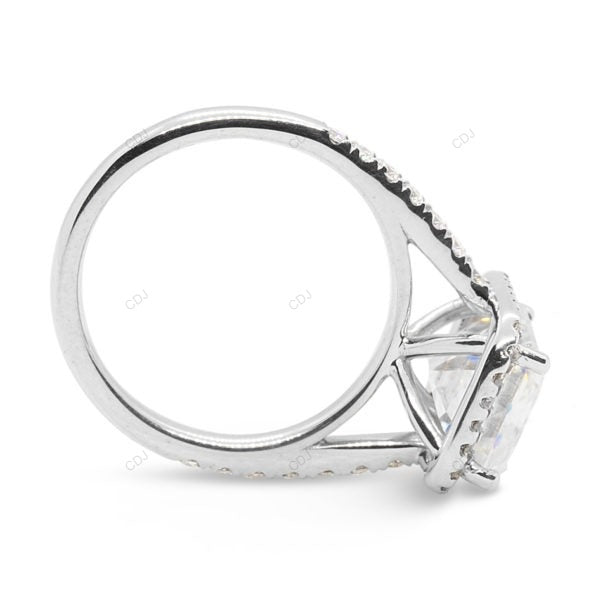 Emerald Cut Half Eternity Set Lab Grown Diamond Gold Ring