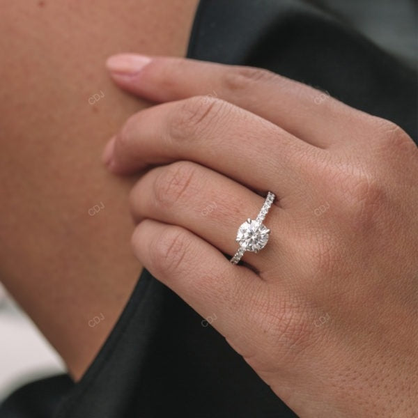 Half Eternity White Gold Lab Grown Diamond Ring