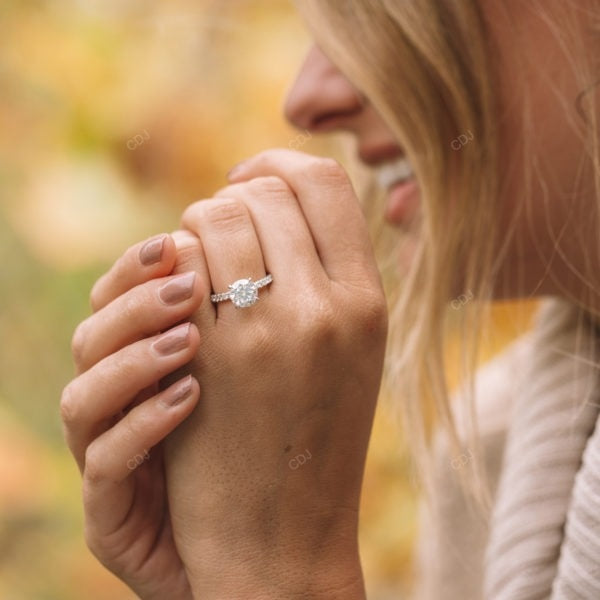 Half Eternity White Gold Lab Grown Diamond Ring