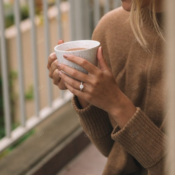 Half Eternity White Gold Lab Grown Diamond Ring