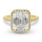 Emerald Cut Half Eternity Set Lab Grown Diamond Gold Ring