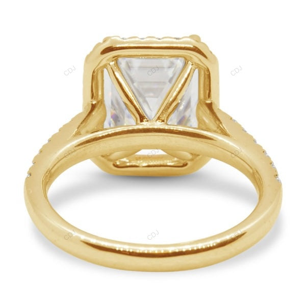 Emerald Cut Half Eternity Set Lab Grown Diamond Gold Ring