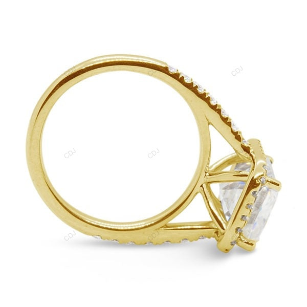 Emerald Cut Half Eternity Set Lab Grown Diamond Gold Ring