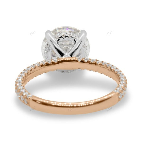 Two Tone Cluster Lab Grown Diamond Gold Ring
