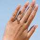 Two Tone Cluster Lab Grown Diamond Gold Ring