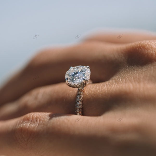 Two Tone Cluster Lab Grown Diamond Gold Ring