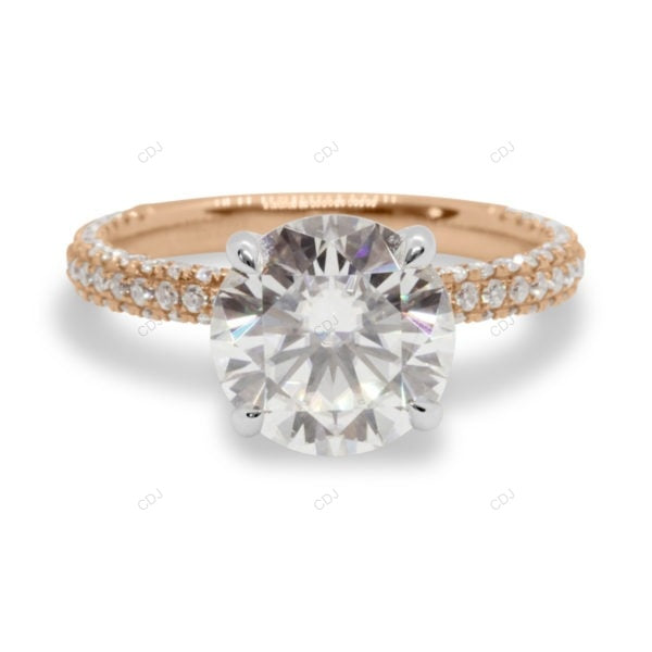 Two Tone Cluster Lab Grown Diamond Gold Ring