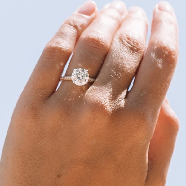 Two Tone Cluster Lab Grown Diamond Gold Ring