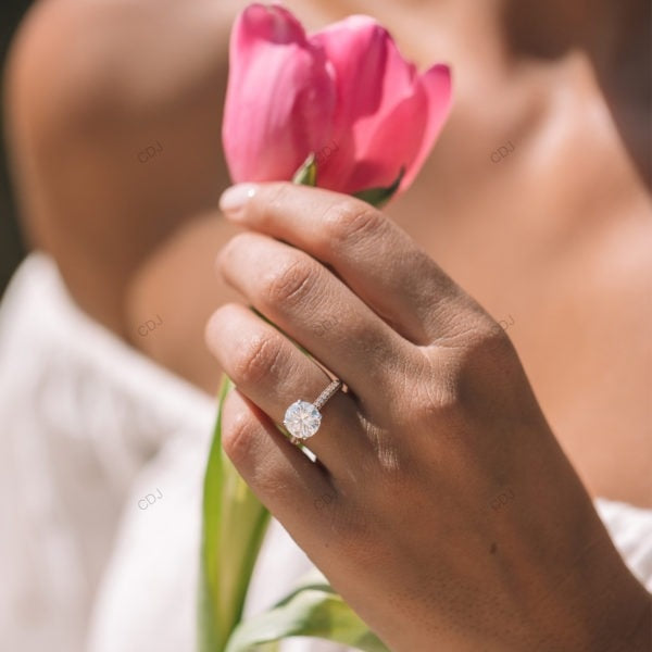 Two Tone Cluster Lab Grown Diamond Gold Ring