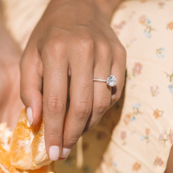 Two Tone Cluster Lab Grown Diamond Gold Ring