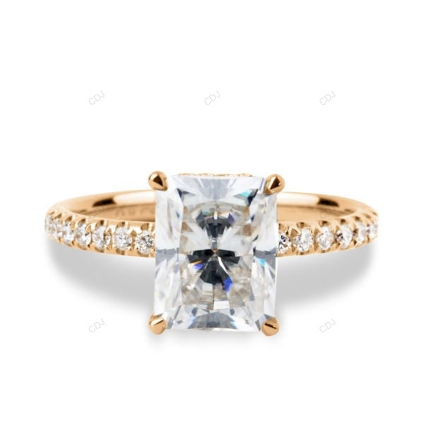 Radiant Cut Cluster Rose Gold Lab Grown Diamond Ring