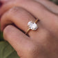 Hidden Halo Oval Cut Lab Diamond Gold Ring