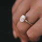 Hidden Halo Oval Cut Lab Diamond Gold Ring
