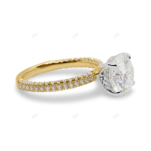 Yellow Gold Lab Diamond Cluster Ring