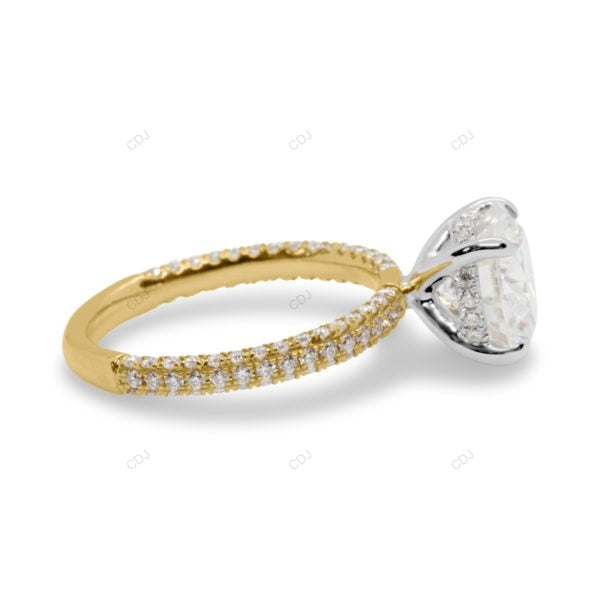 Yellow Gold Lab Diamond Cluster Ring