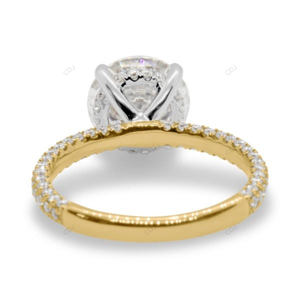 Yellow Gold Lab Diamond Cluster Ring