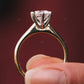 Two Tone Solitaire Lab Grown Diamond Ring