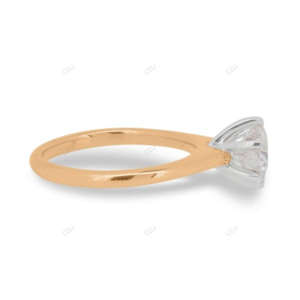 Two Tone Solitaire Lab Grown Diamond Ring
