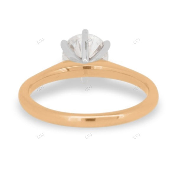 Two Tone Solitaire Lab Grown Diamond Ring