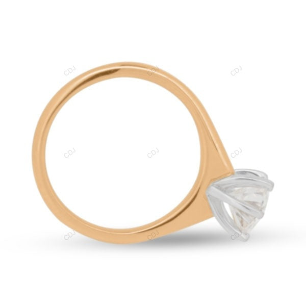 Two Tone Solitaire Lab Grown Diamond Ring