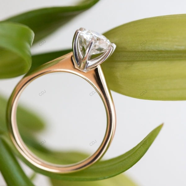 Solitaire Solid Gold Lab Grown Diamond Ring