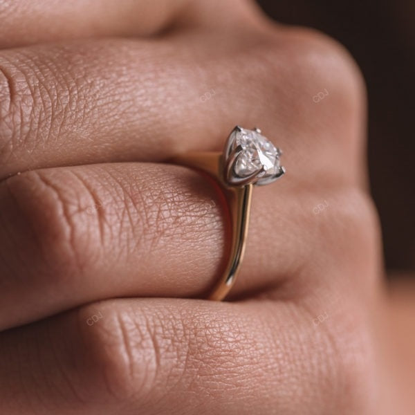 Solitaire Solid Gold Lab Grown Diamond Ring