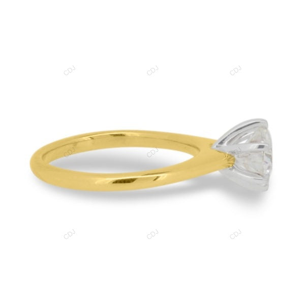 Two Tone Solitaire Lab Grown Diamond Ring