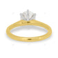 Two Tone Solitaire Lab Grown Diamond Ring