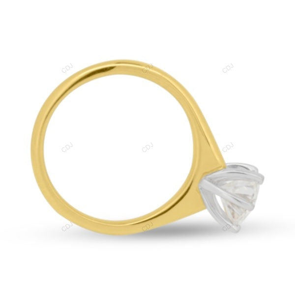 Two Tone Solitaire Lab Grown Diamond Ring